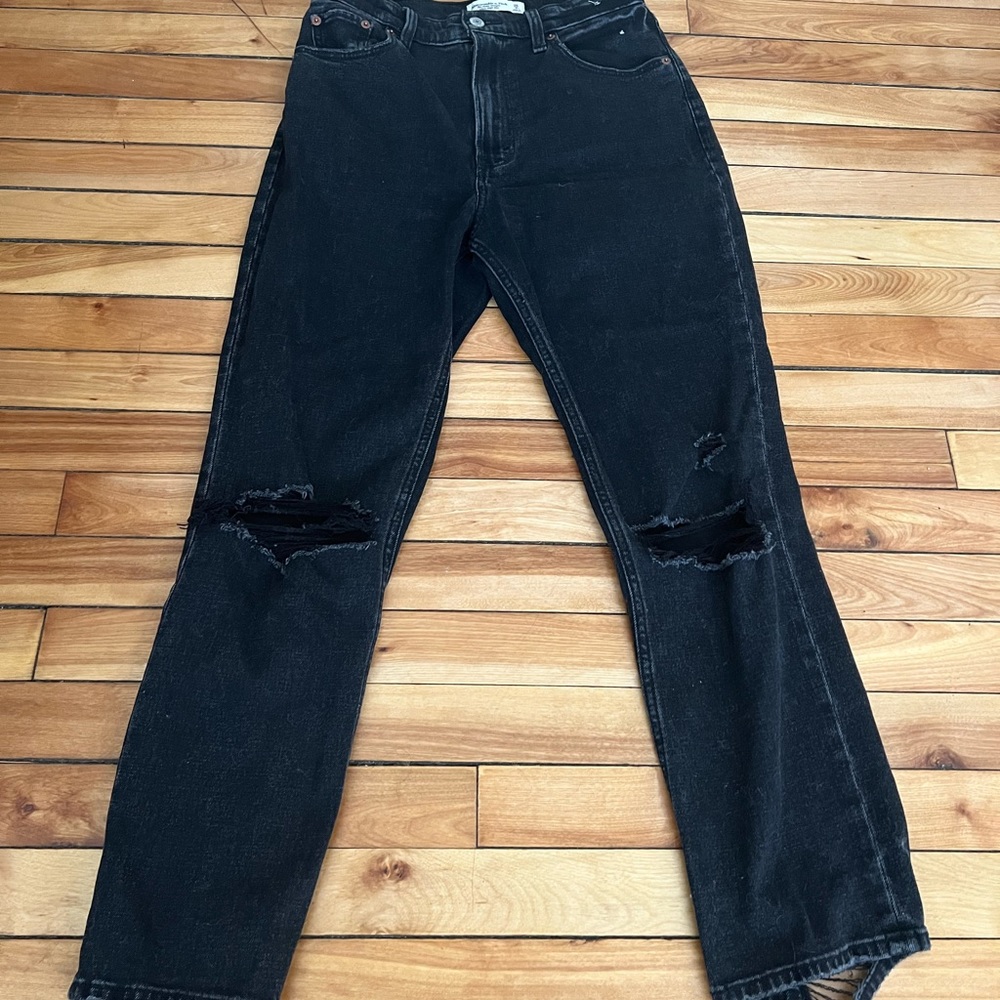 Abercrombie High Rise Ankle Straight Jeans